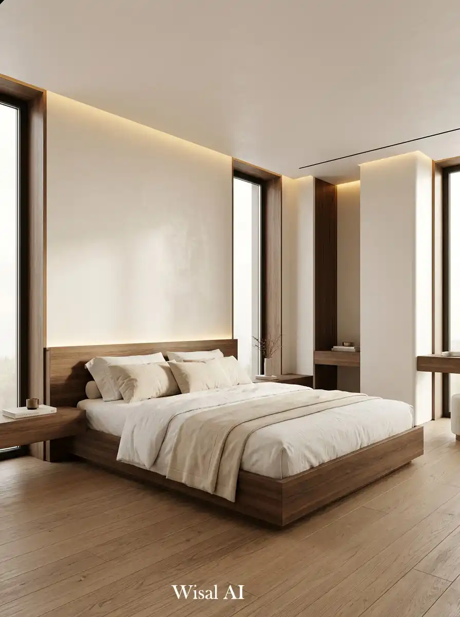 26. Walnut Elegance White Harmony Bedroom