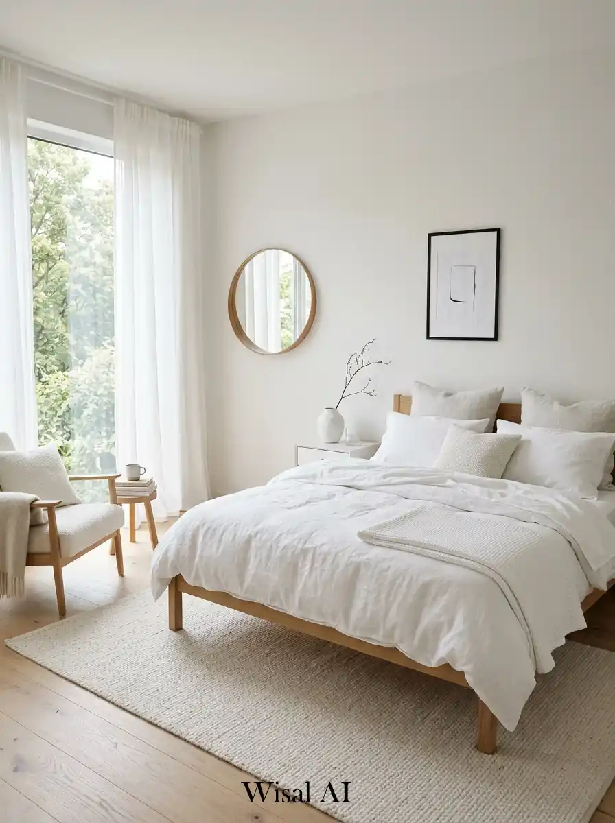 10. Scandinavian Bedroom with White Airy Elegance
