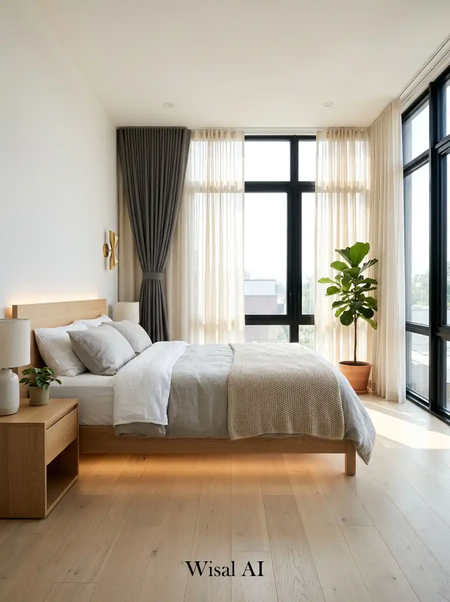11. Nature Light Flow Bedroom Idea for Day-to-Night Balance