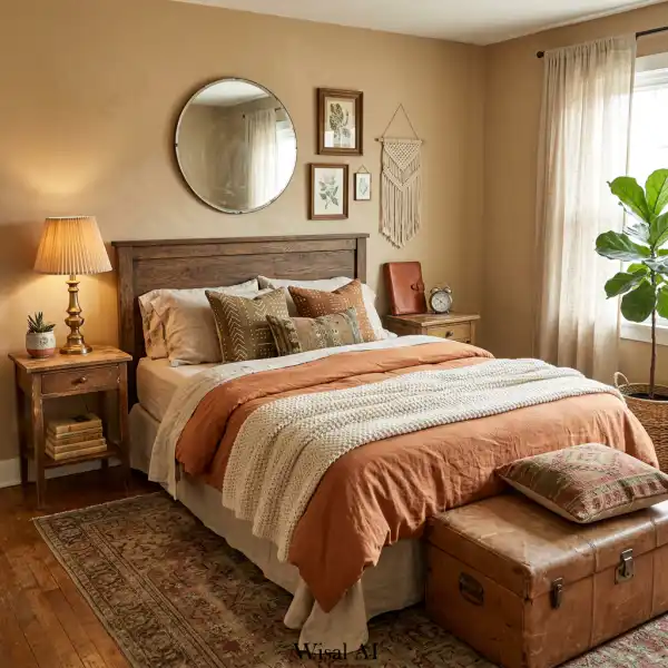 17 Tan Bohemian Bedroom Ideas for a Cozy Warm and Natural Look - Interior Design Inspiration | Wisal AI : object Object,object Object,object Object,object Object,object Object,object Object,object Object,object Object,object