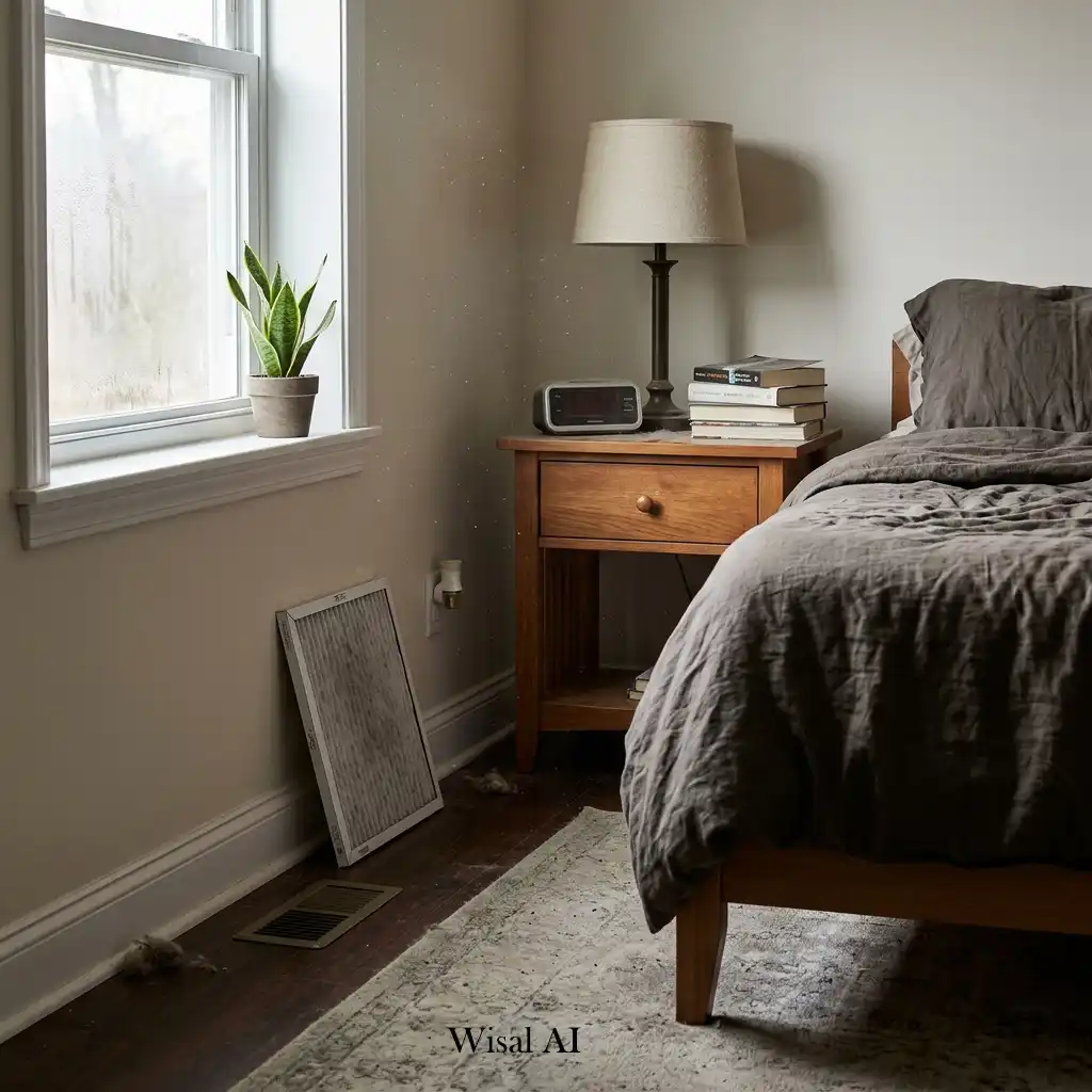 Fresh bedroom with natural ventilation and healthy indoor air.