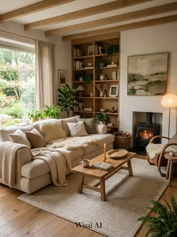15 Natural Living Room Ideas with Wood and Organic Elements - Interior Design Inspiration | Wisal AI : object Object,object Object,object Object,object Object,object Object,object Object,object Object,object Object,object