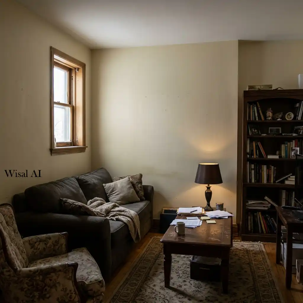 Modern living room featuring a large statement mirror reflecting natural light and expanding the space.