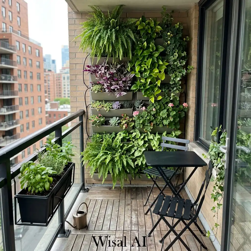 Vertical garden balcony maximizing greenery in small space