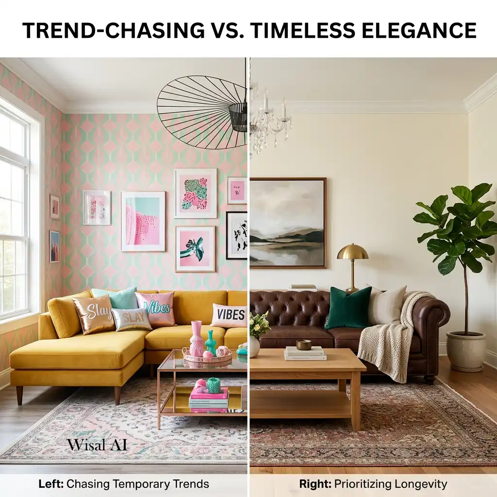 Beautiful living room prioritizing style while sacrificing everyday comfort and functionality.