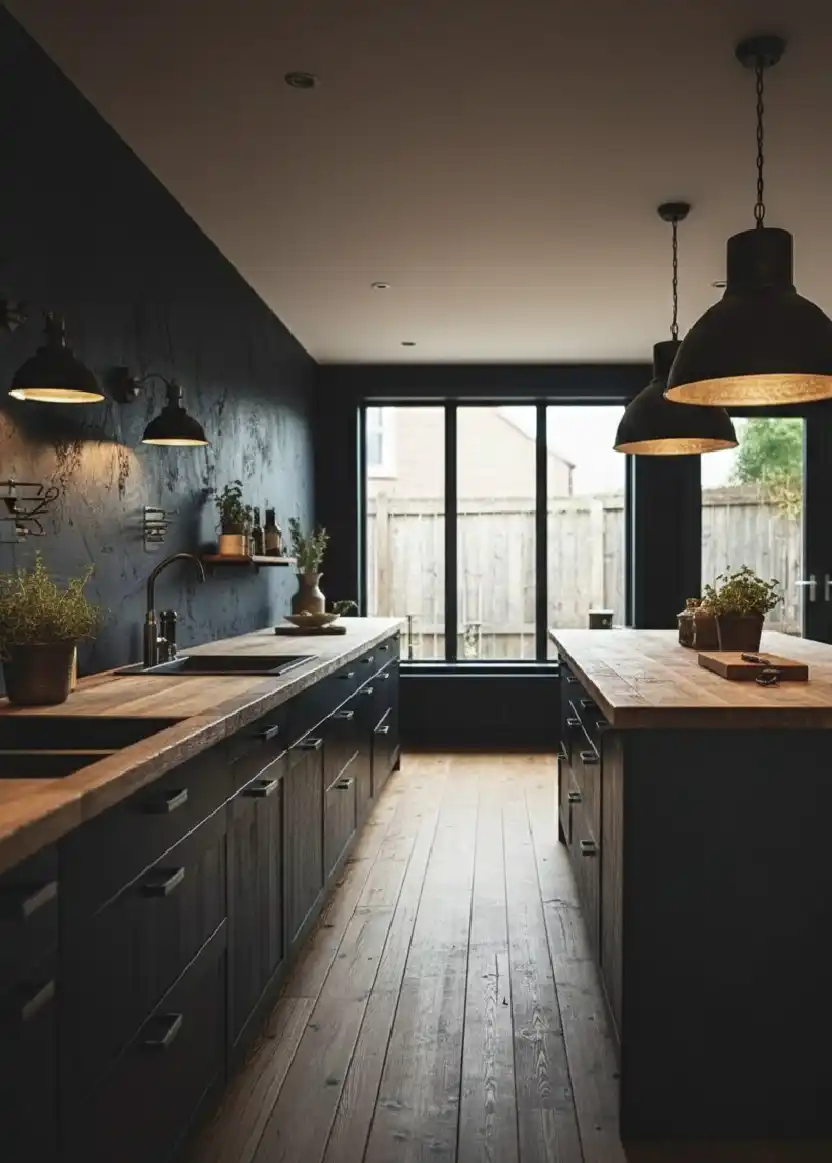 +20 Mastering the Shadows: Dark Industrial Kitchens That Define Modern Luxury Design