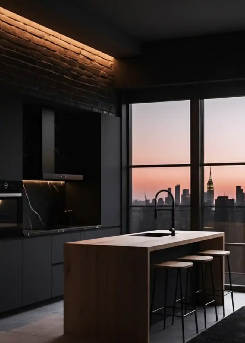 +20 Mastering the Shadows: Dark Industrial Kitchens That Define Modern Luxury Design
