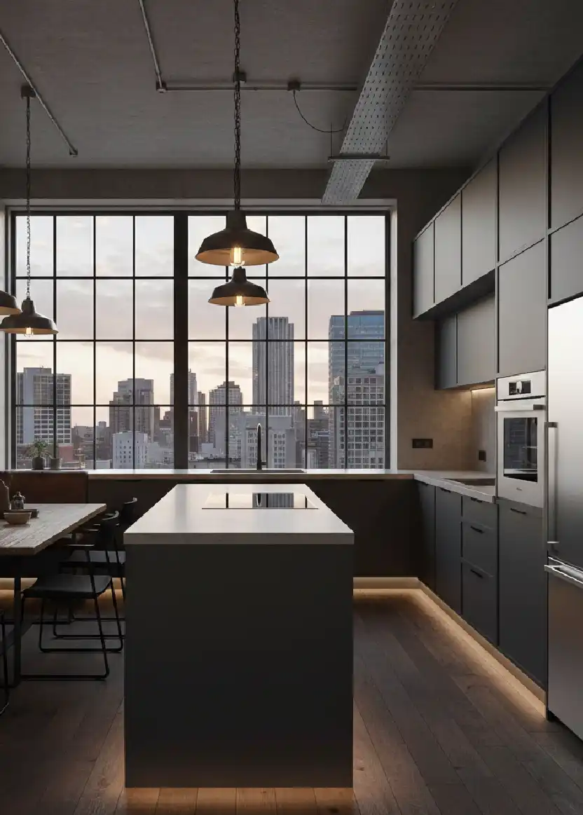 +20 Mastering the Shadows: Dark Industrial Kitchens That Define Modern Luxury Design