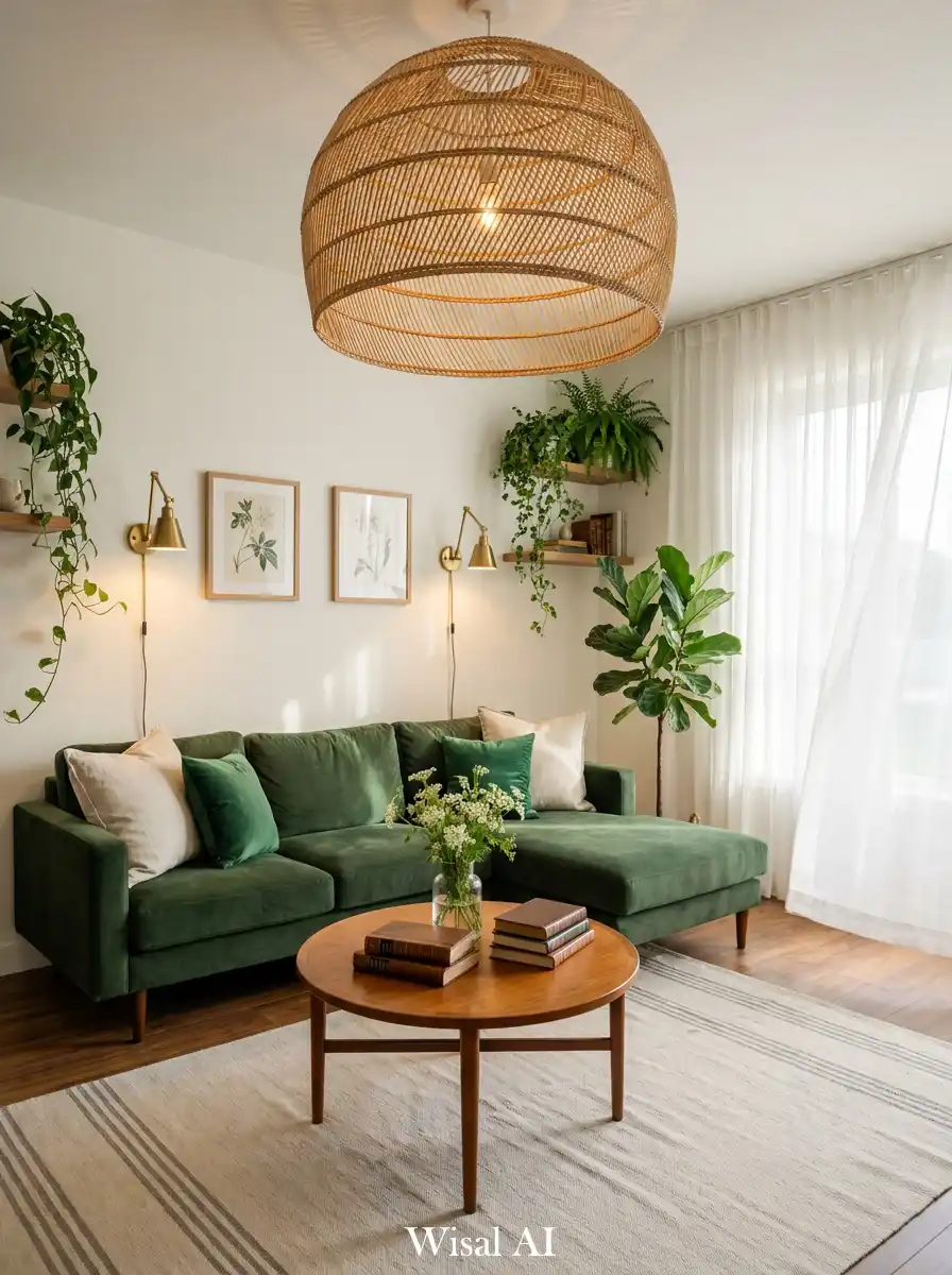 2. Botanical Elegance in Sage Green Living Spaces