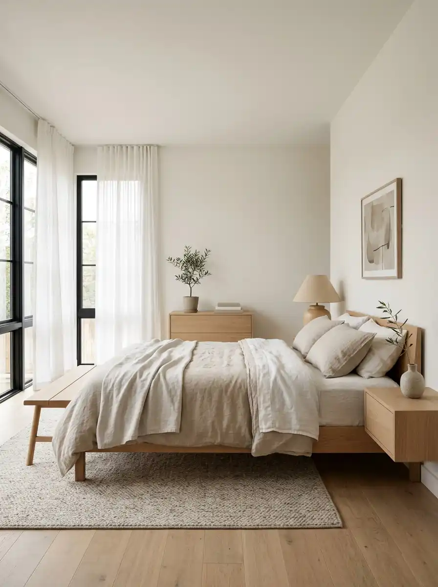 2. Calm Neutral Bedroom Idea for Stress-Free Living
