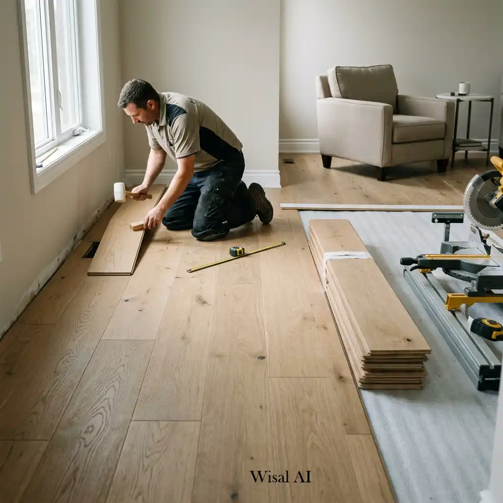 Luxury living room featuring premium hardwood flooring and timeless interior design.