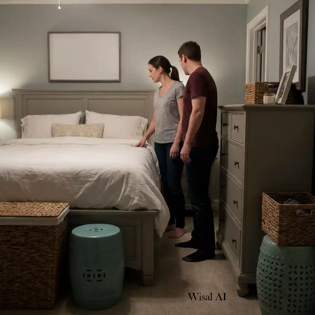 Spacious bedroom featuring clear walking paths and a functional furniture arrangement.