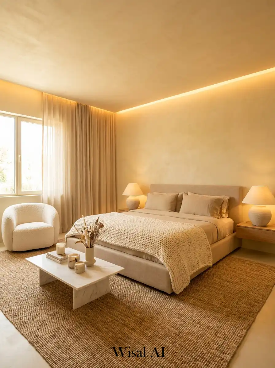 2. Sun-Drenched Minimalist Retreat: Hotel Bedroom Idea for Peace