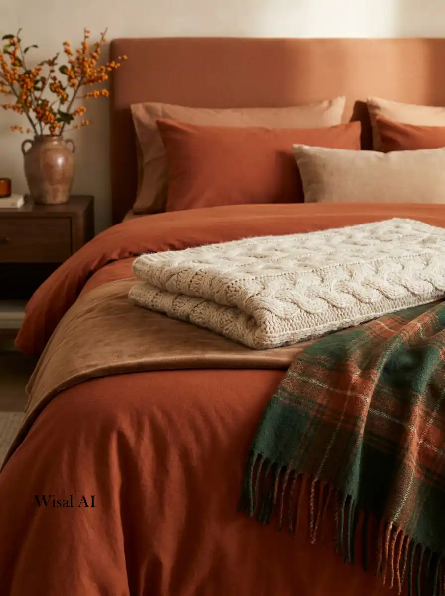12. Textural Harmony in Rust and Cream