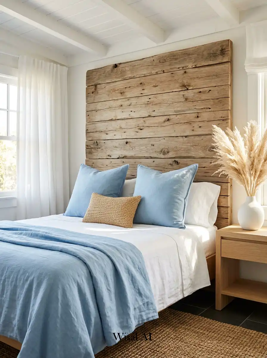 12. Weathered Driftwood Charm: Coastal Cottage Bedroom Style