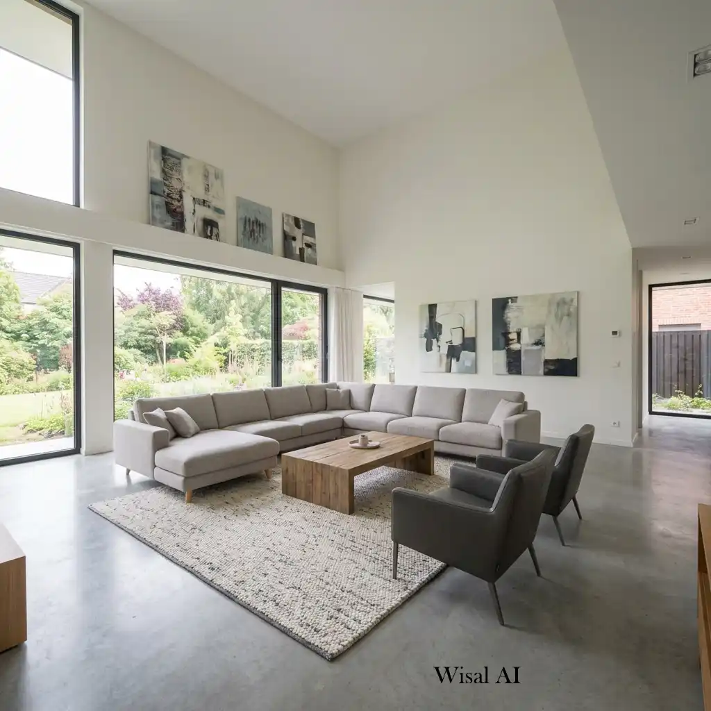 Perfectly sized sofa creating balanced proportions in a bright modern living room.