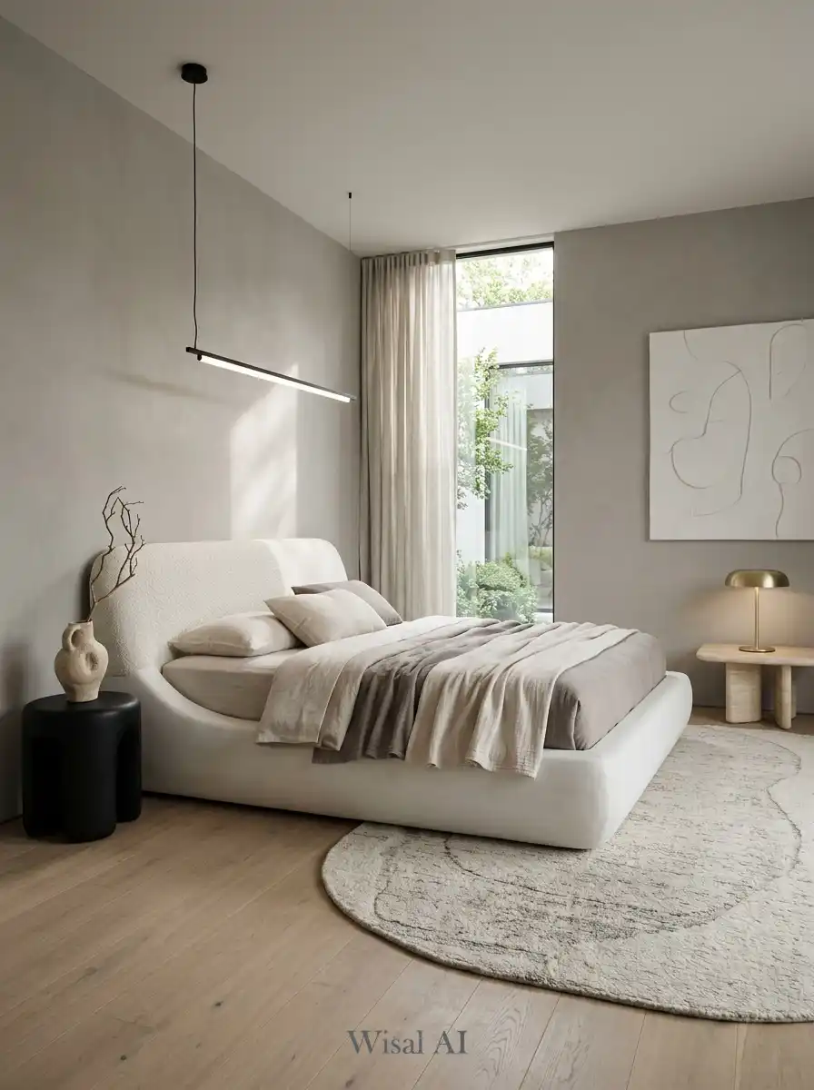 Sculptural Minimal Luxury Bedroom Idea