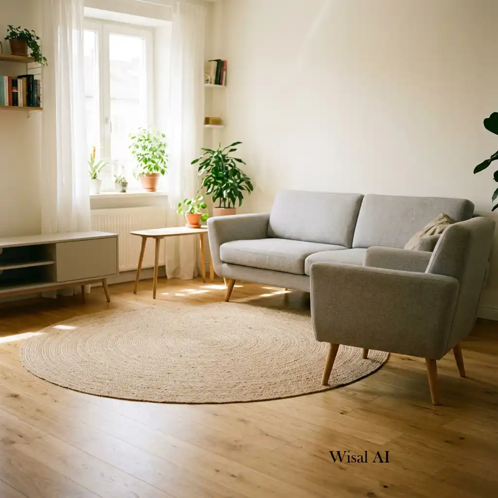 Modern living room featuring furniture with exposed legs creating an open airy look.