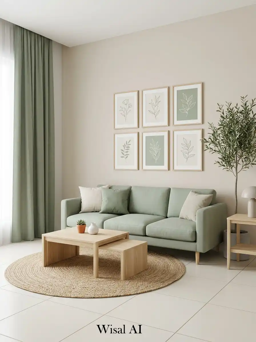 14. Minimalist Japandi Fusion in Soft Sage