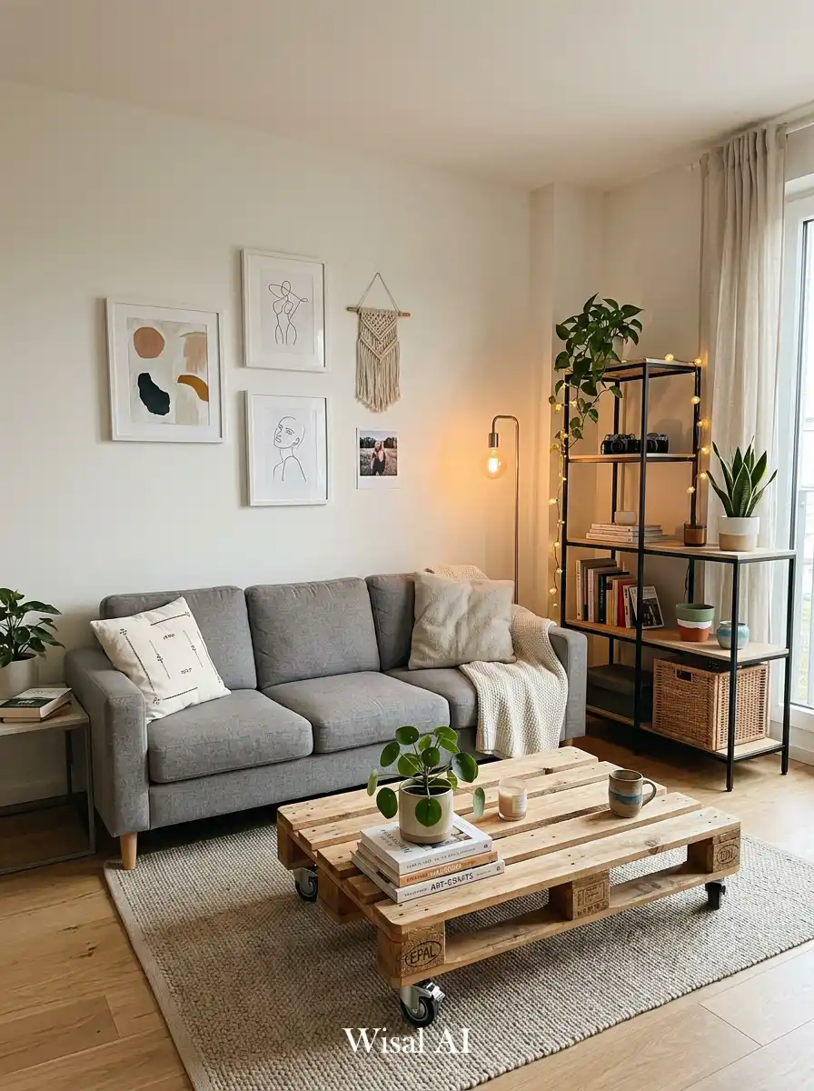 4. Modern Minimal Living Room with DIY Decor