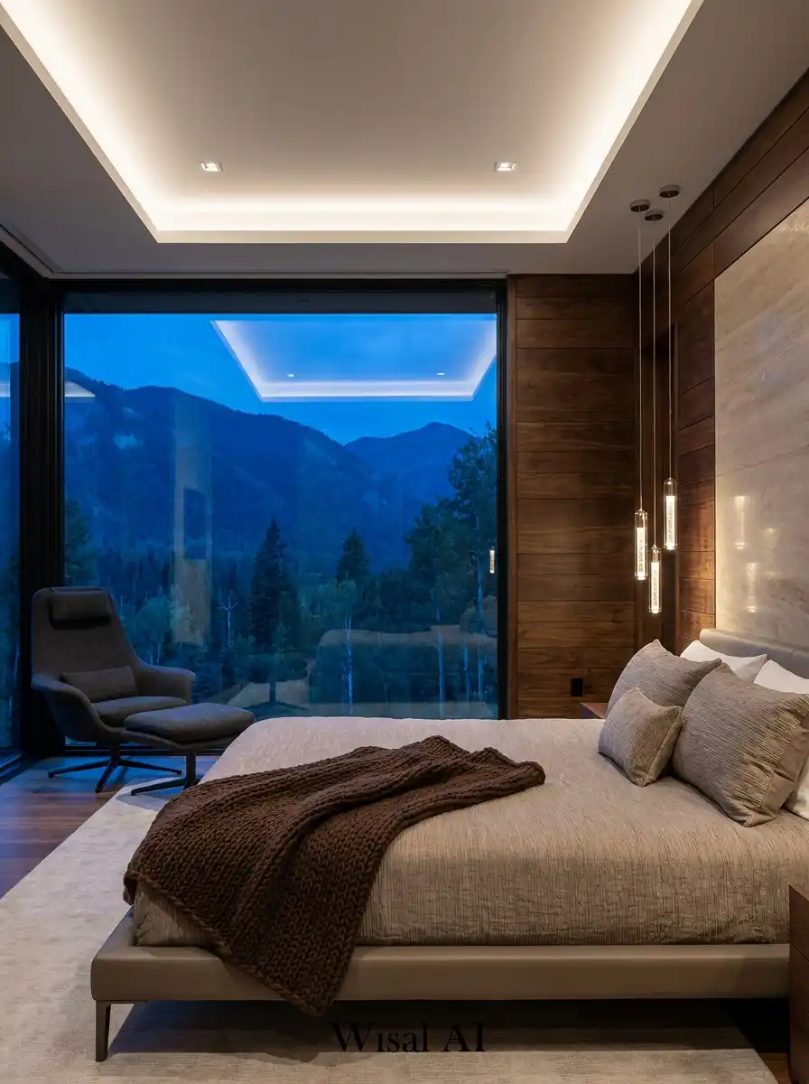15. Mountain View Modernism: Scenic Hotel Bedroom Idea