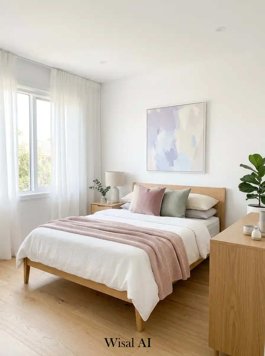 5. Scandinavian Bedroom with Soft Pastel Accents