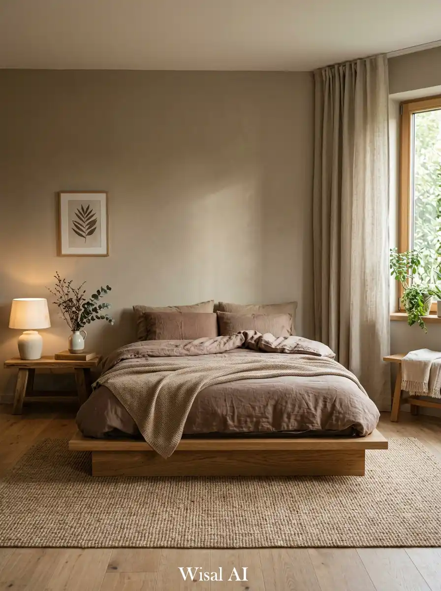 6. Earth Tone Minimal Bedroom