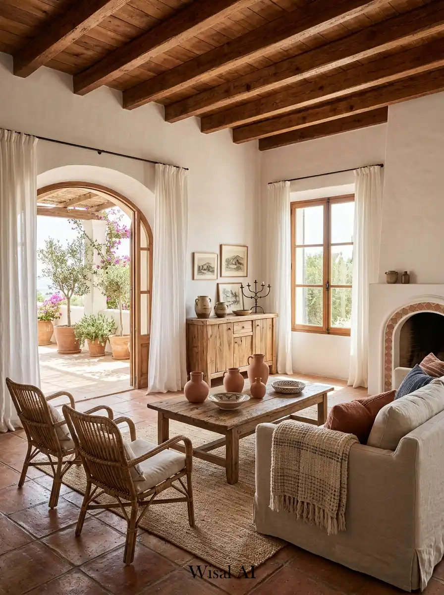7. Mediterranean Terracotta Living Room Concept