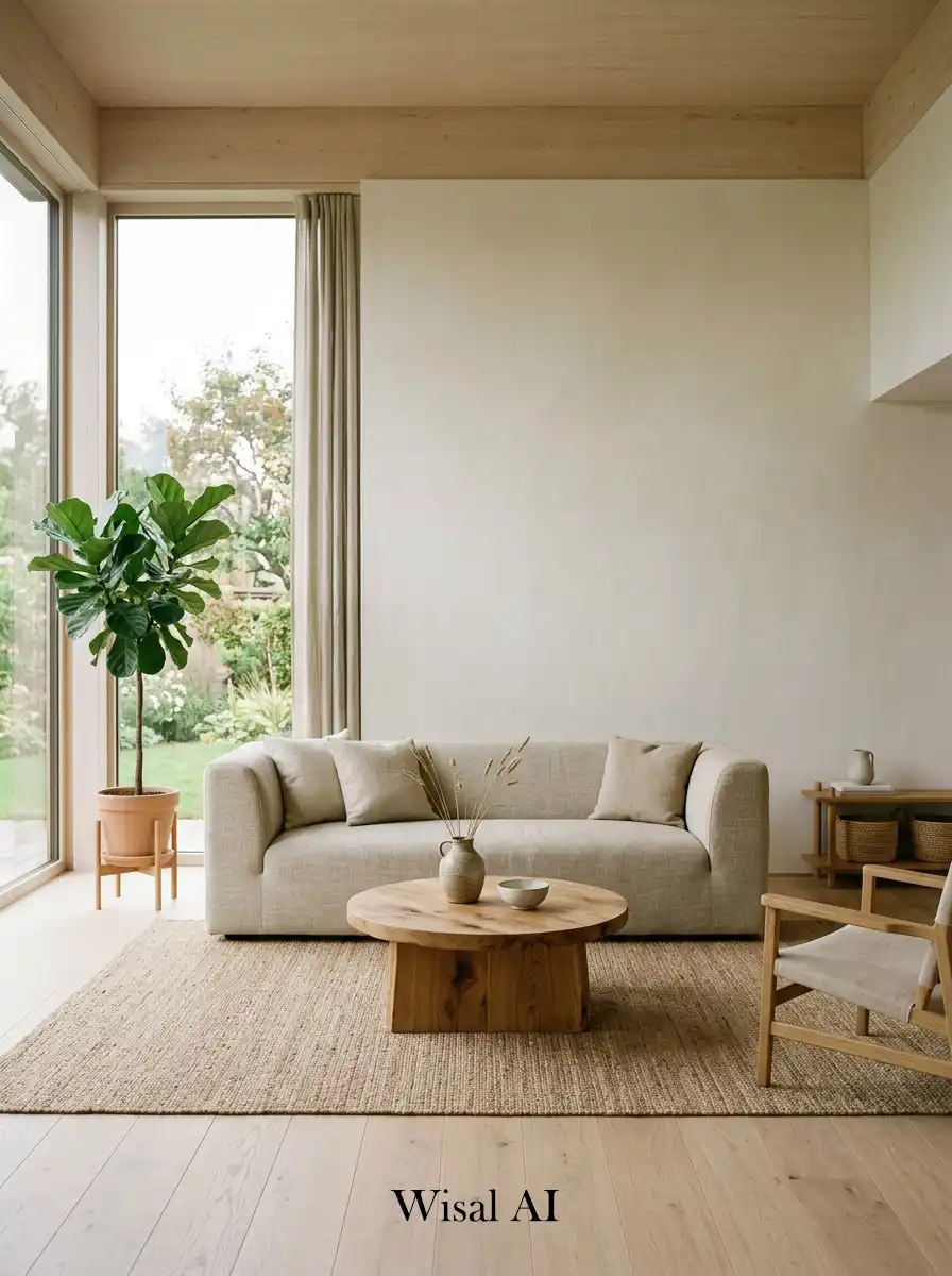 7. Minimal Organic Layout Living Room Idea