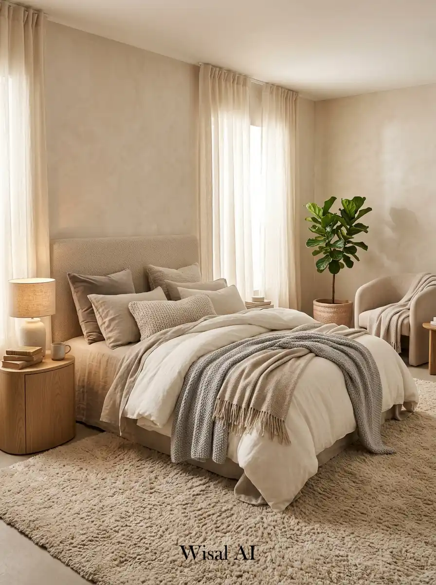 7. Soft Texture Bedroom Idea for Deep Comfort Sleep