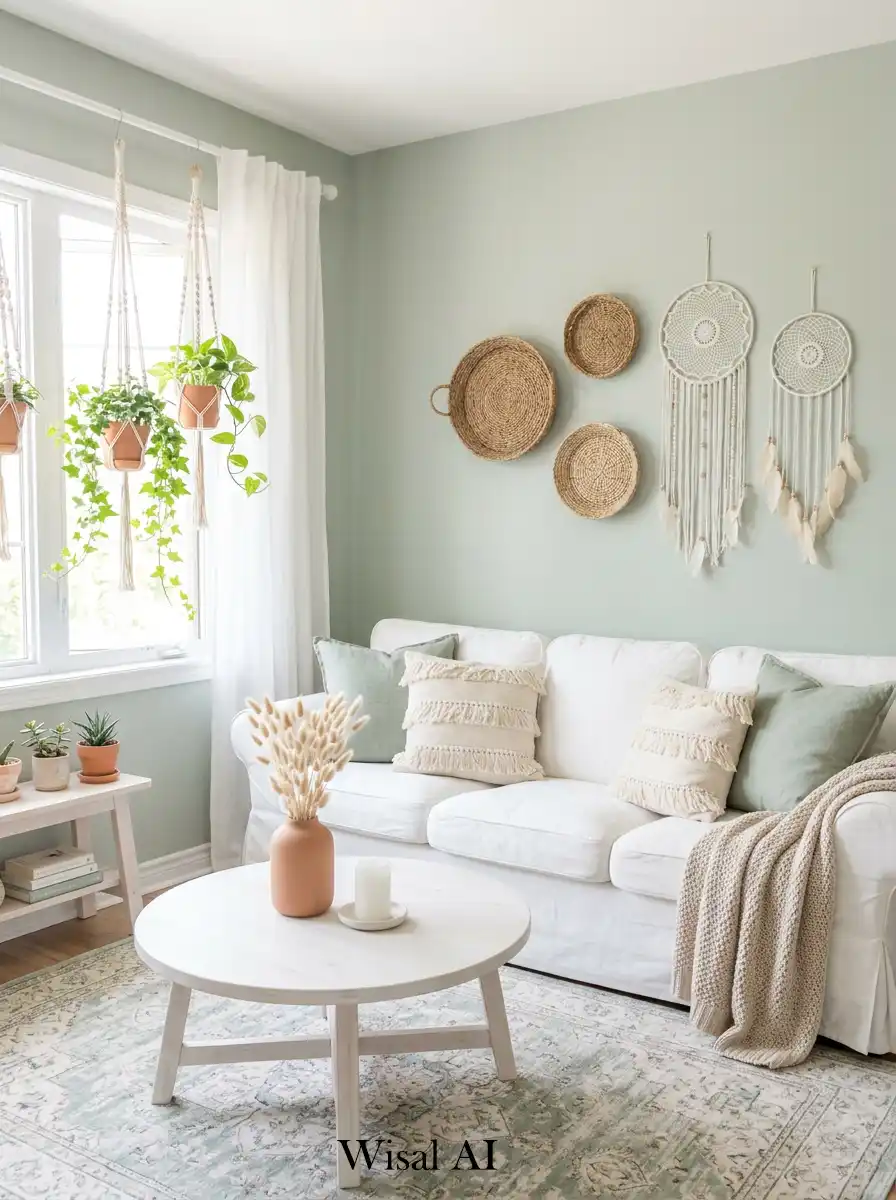 15 Cozy Sage Boho Living Room Designs for a Peaceful Home