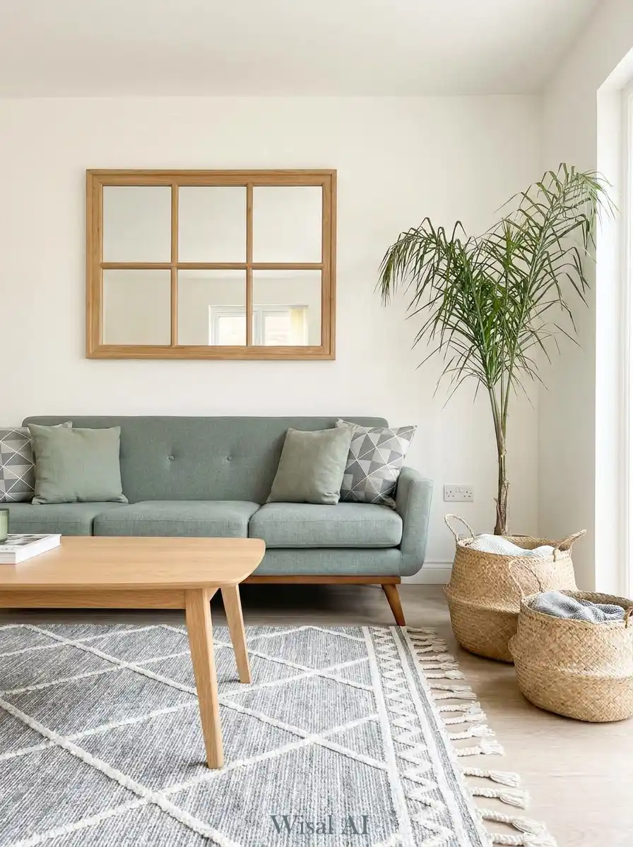 18. The Scandi-Sage Sanctuary living room