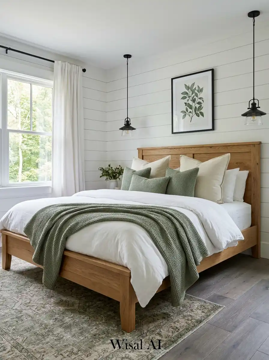 8. The Shiplap Sanctuary Hotel Bedroom Idea