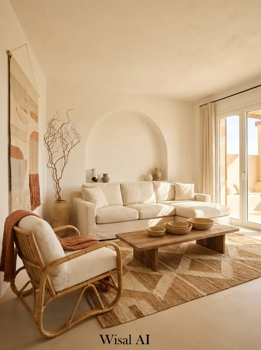 10.A Sun-Drenched Boho Living Room with Minimalist Chic Vibes