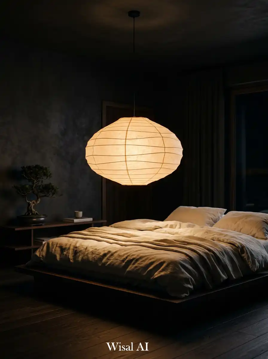 4.Paper Lantern Bedroom Lighting Idea