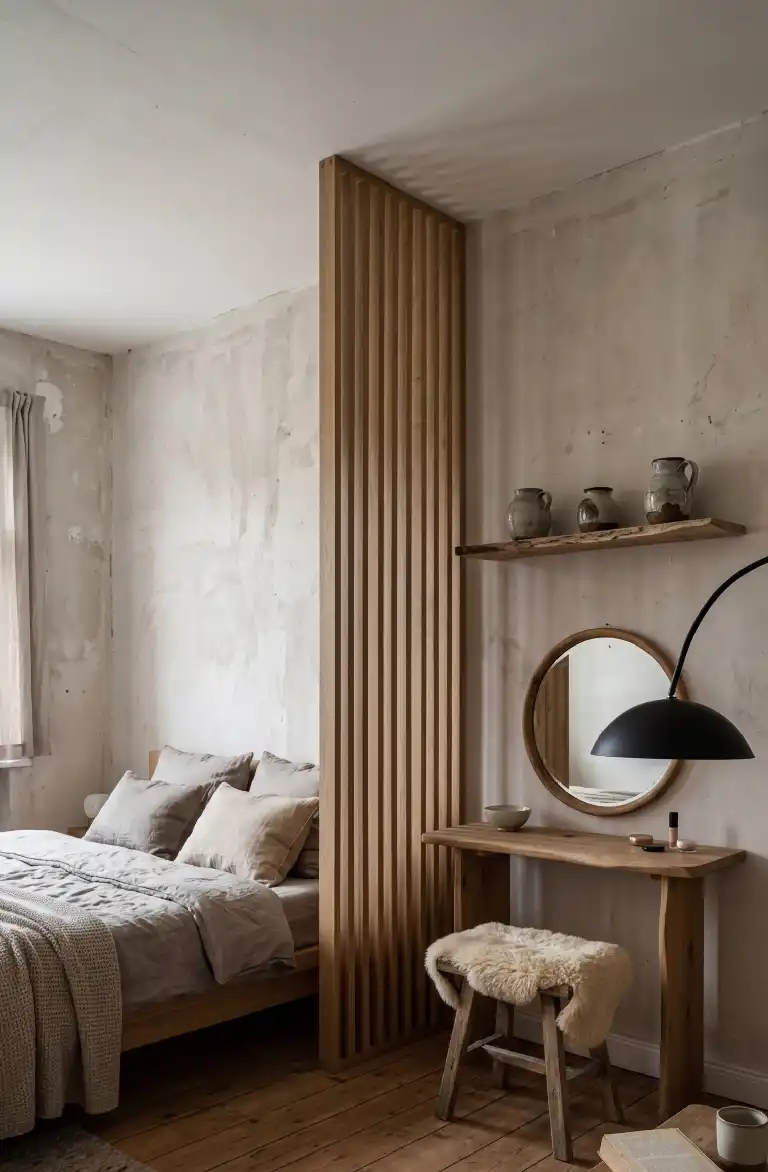 Best Japandi Bedroom Ideas to Transform Your Space into a Serene Sanctuary - The Wabi-Sabi Workspace Bedroom