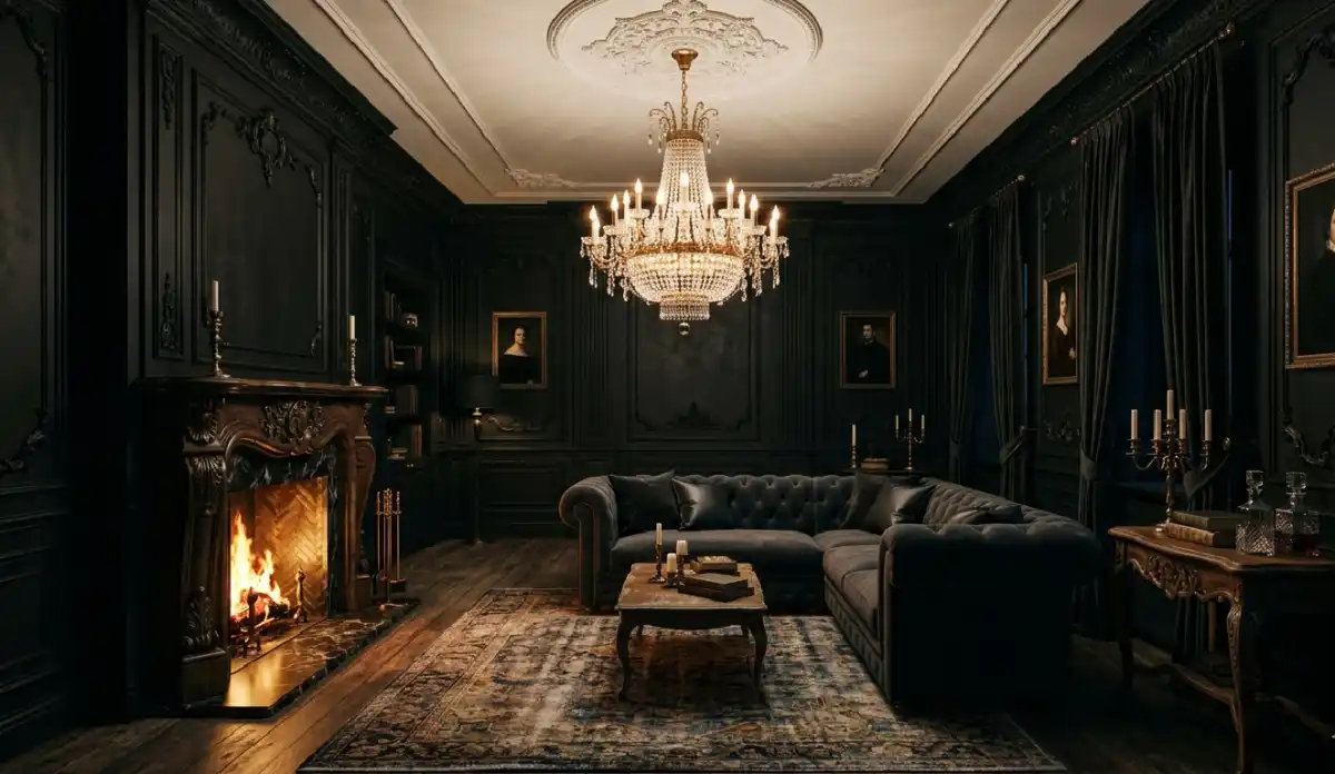 +20 Breathtaking Ideas to Master the Dark Living Room Style: A Definitive Guide to Moody Elegance, Cinematic Textures, and High-End Noir Interior