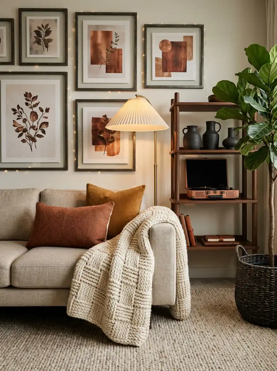 41.The Artisan Gallery Nook: A Cozy Living Room Idea
