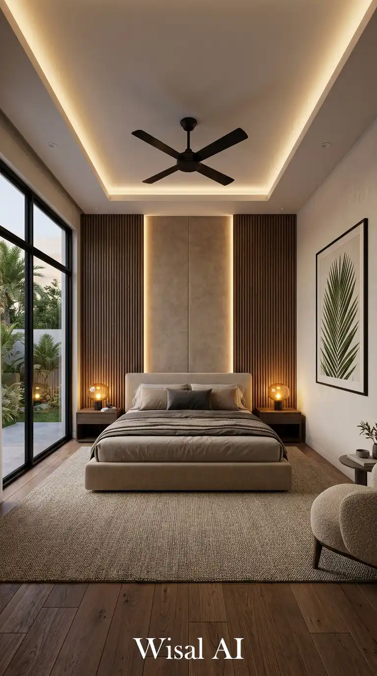Sophisticated Glow in a Quiet Modern Bedroom