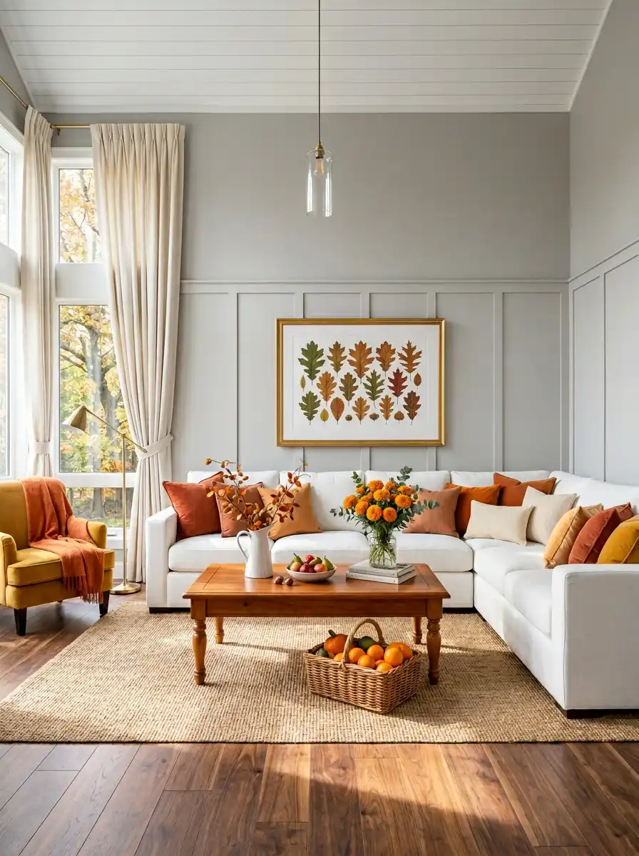 26. The Sun-Drenched Autumnal Salon: A Cozy Living Room Idea
