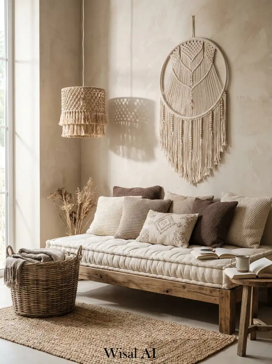 8.The Tactile Beauty of a Cozy Boho Living Room Nook