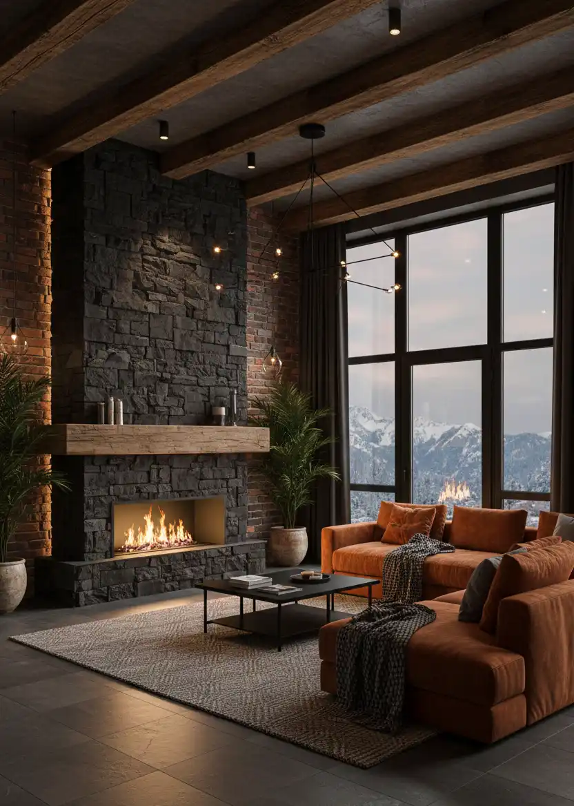 50+ Industrial Rustic Retreats: Masterclass in Burnt Orange Textures and Raw Architectural Soul Design