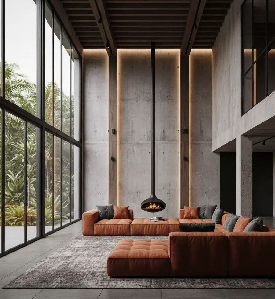 50+ Industrial Rustic Retreats: Masterclass in Burnt Orange Textures and Raw Architectural Soul Design