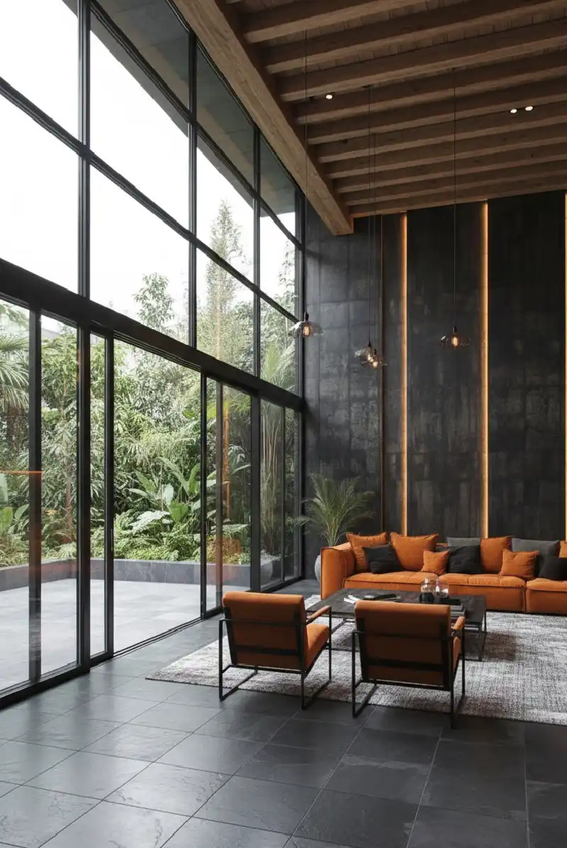 50+ Industrial Rustic Retreats: Masterclass in Burnt Orange Textures and Raw Architectural Soul Design